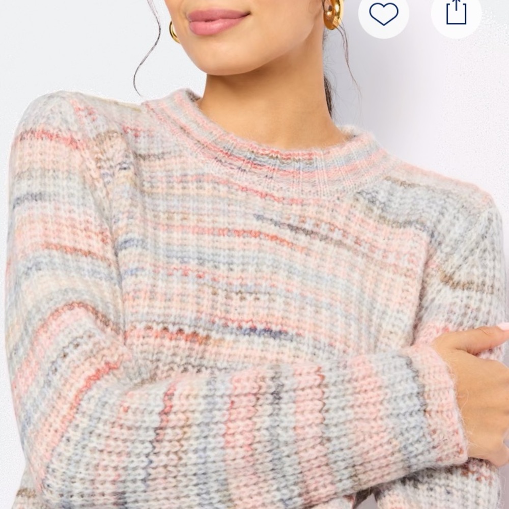 Lush “Delilah Spacedye” Sweater, Pastel Knit Women's Medium